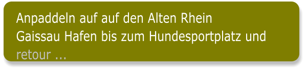 Anpaddeln auf auf den Alten Rhein Gaissau Hafen bis zum Hundesportplatz und retour ...